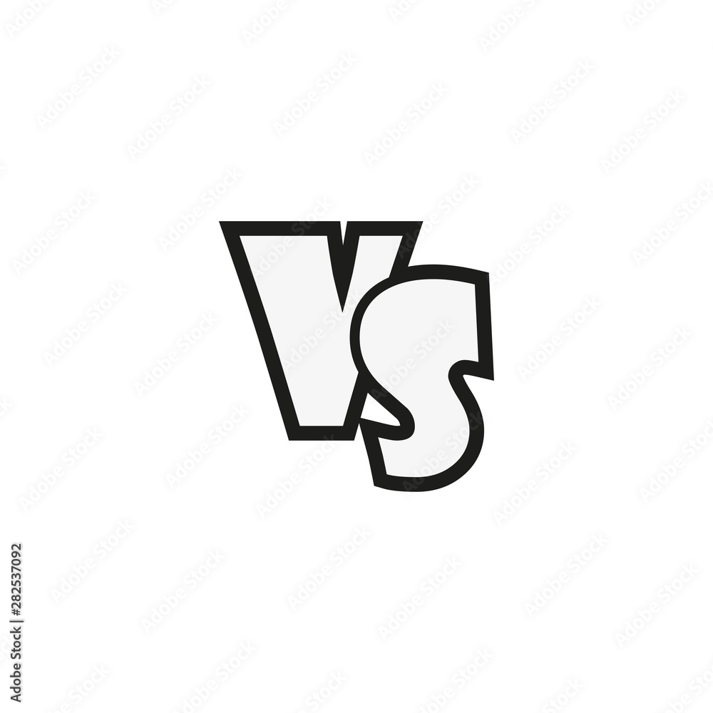 black and white VS symbol, white background Stock Vector Adobe Stock