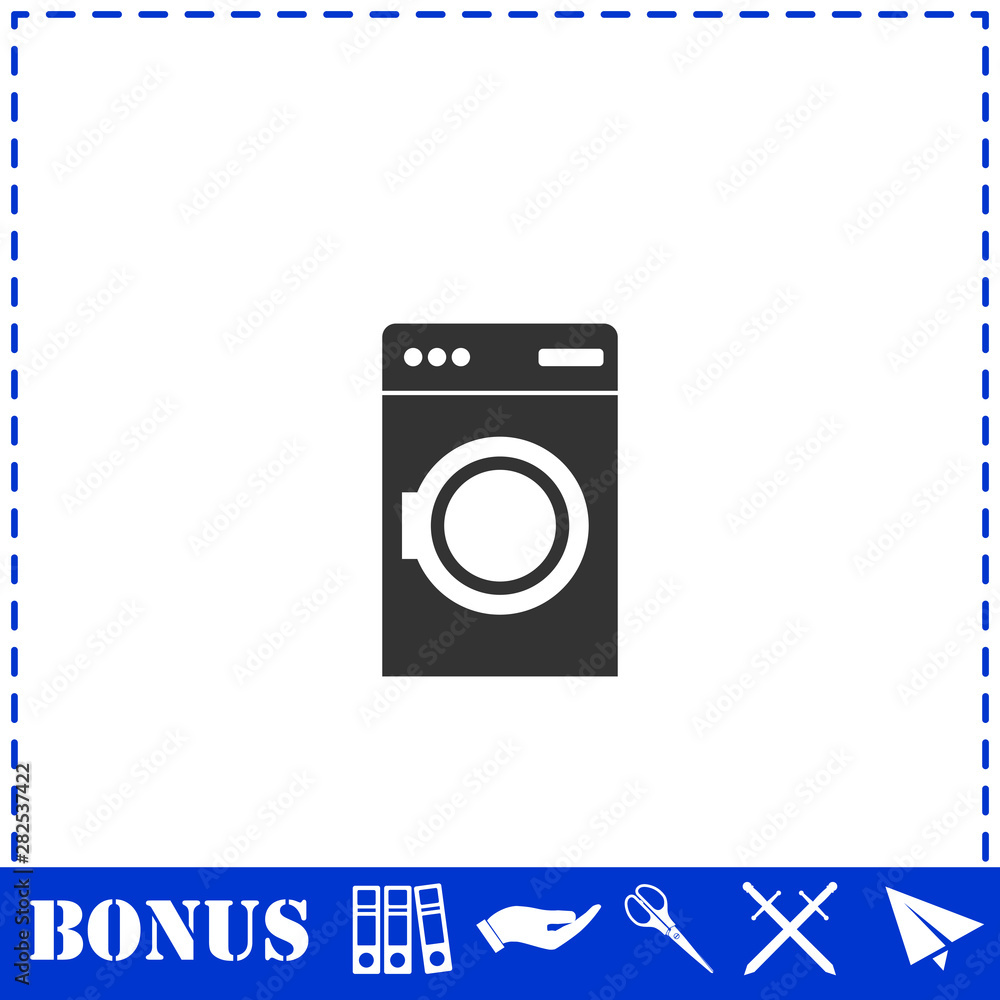 Washing machine icon flat Washing machine icon flat