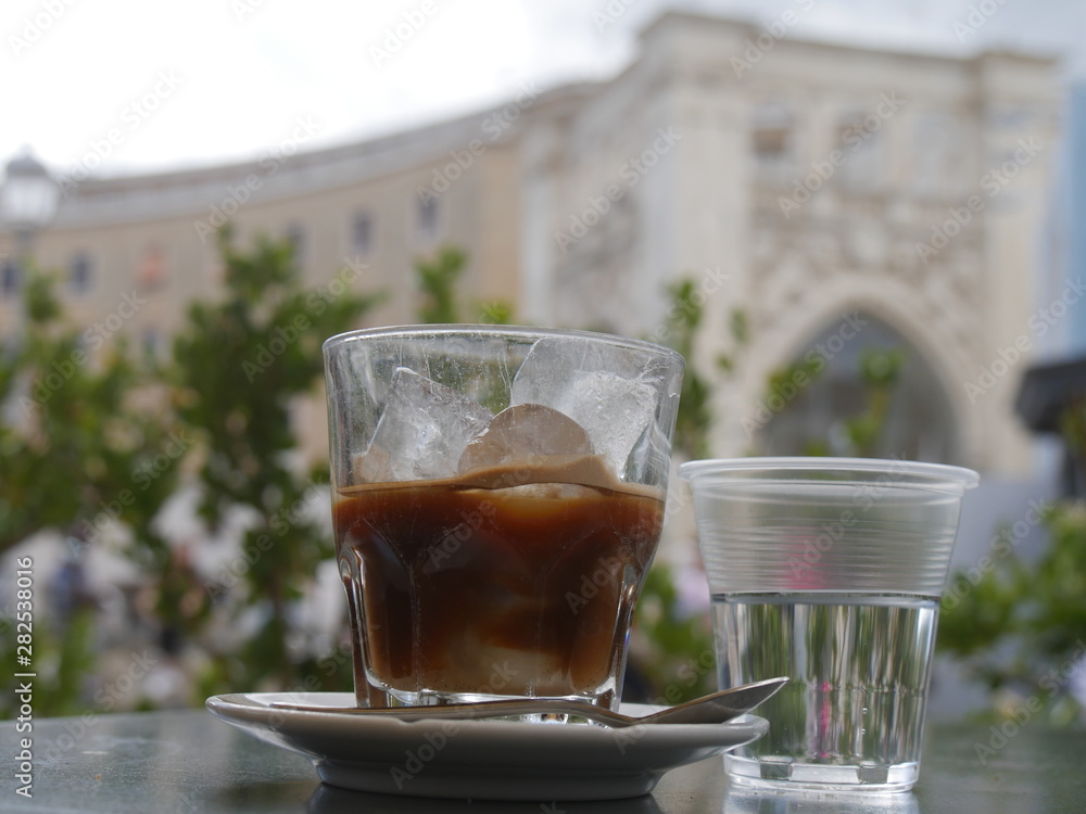Ice coffee with almond milk is the typical drink of Salento. You can ...