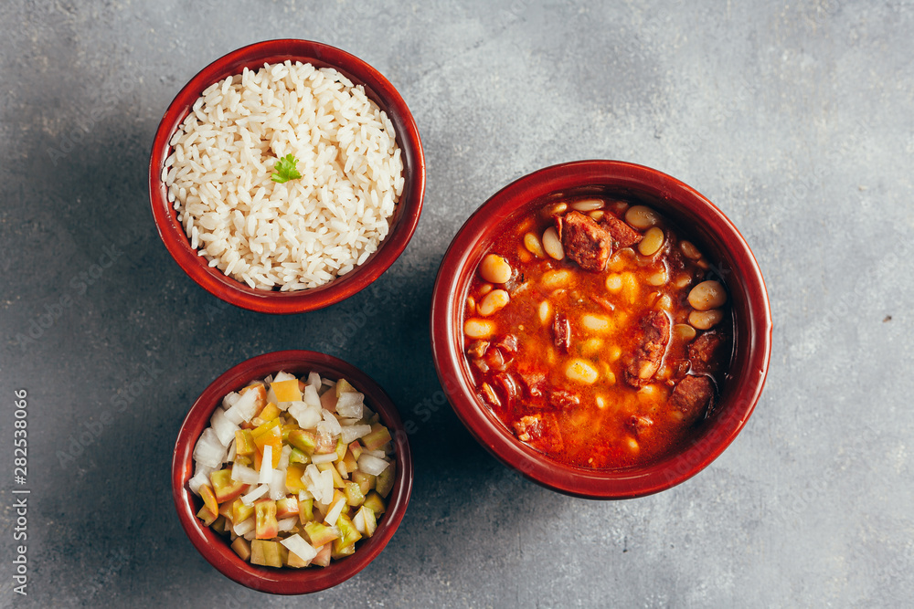 Brazilian cuisine. Favada - Fava Bean Beef Stew Brazilian cuisine. Favada - Fava Bean Beef Stew