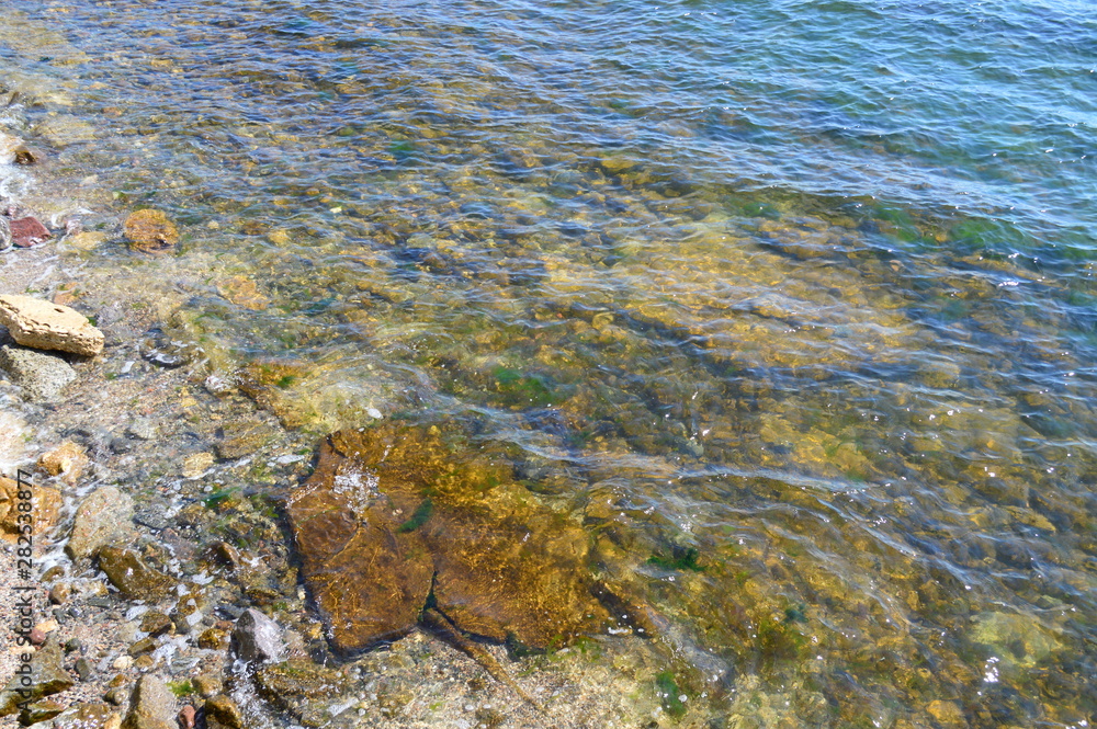 Big stones in the shallow water