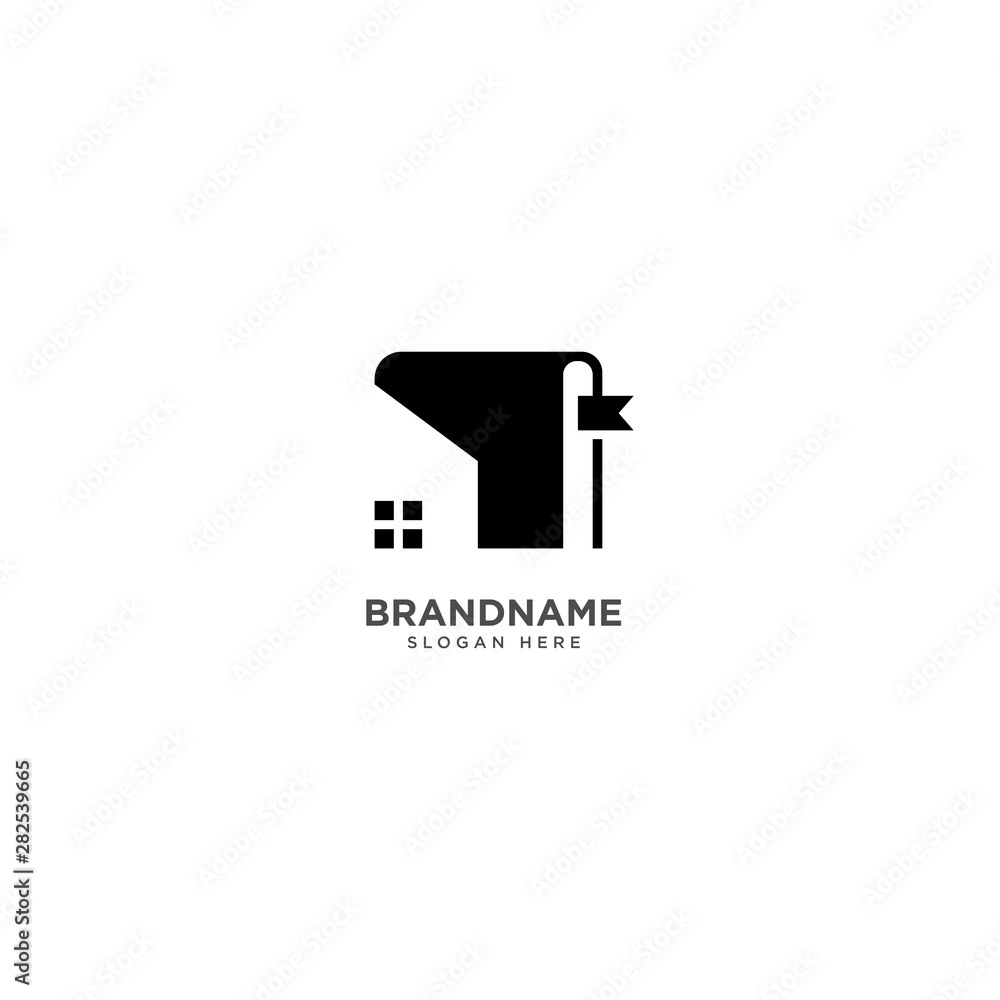 Home Book Logo Design, Library symbol icon Home Book Logo Design, Library symbol icon