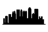 Cityscape building urban silhouette scenery in black and white