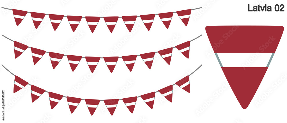 Obraz premium ラトビアの国旗のガーラーンド ベクターデータ（bunting garland）