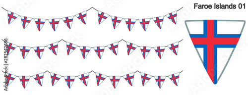 フェロー諸島の旗のガーラーンド　ベクターデータ（bunting garland）