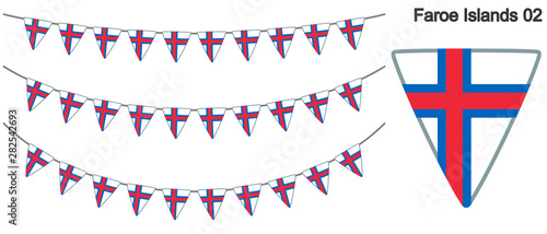 フェロー諸島の旗のガーラーンド　ベクターデータ（bunting garland）