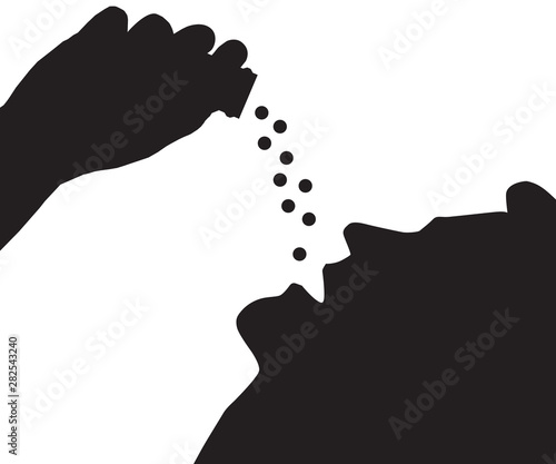 Popping Pills in Silhouette