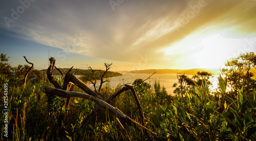Canvas Print A view of the sunset from Barrenjoey lighthouse on Palm beach