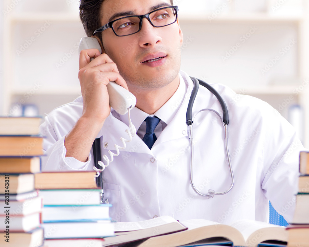Medical student preparing for university exams Medical student preparing for university exams