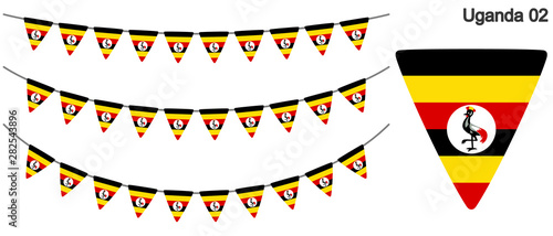 ウガンダの国旗のガーラーンド　ベクターデータ（bunting garland）