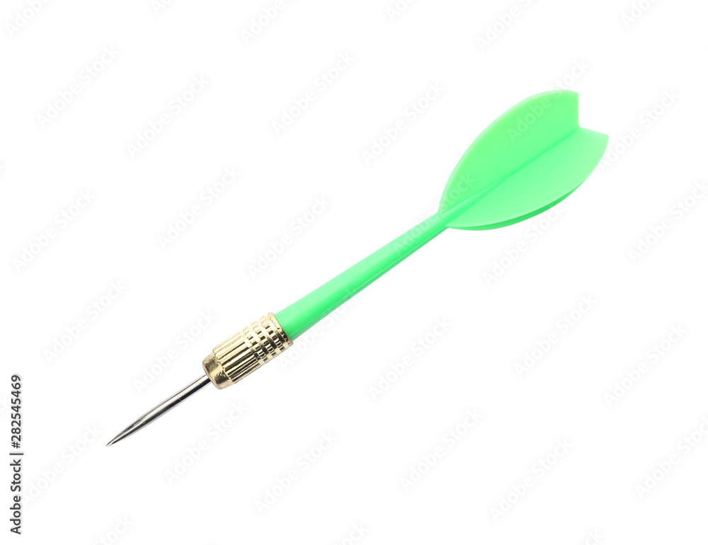 Single sharp green dart isolated on white Single sharp green dart isolated on white