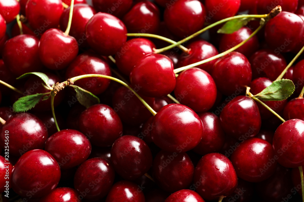 Delicious ripe sweet cherries as background, closeup view Delicious ripe sweet cherries as background, closeup view