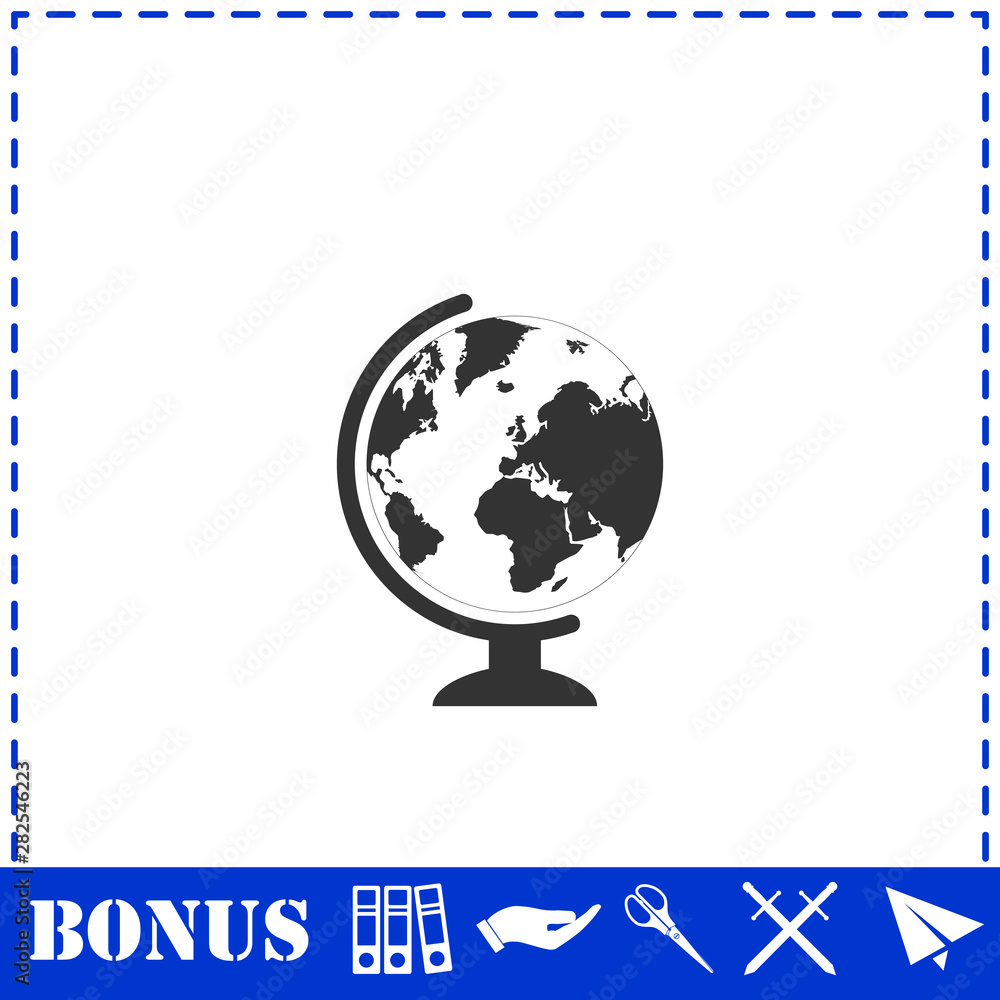 Globe icon flat
