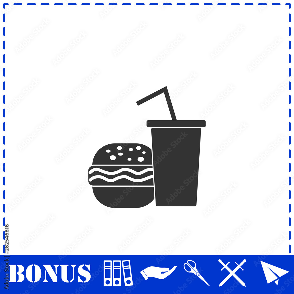 Fast food icon flat Fast food icon flat