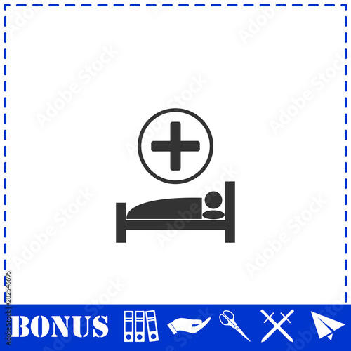 Hospital icon flat