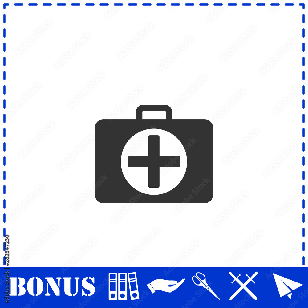 Obraz premium First aid kit icon flat