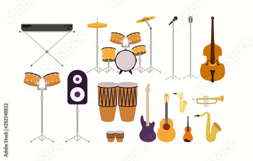 set of musical instruments icons