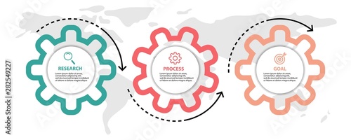 Vector Infographic label design template with icons and 3 options or steps. Can be used for process diagram, presentations, workflow layout, banner, flow chart, info