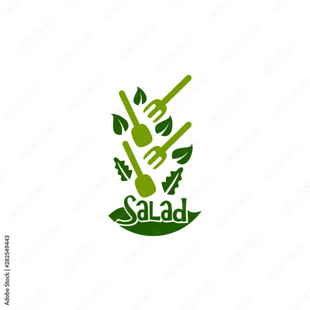 Organic Salad Logo Design Stock Vector Organic Salad Logo Design Stock Vector