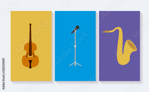 set of musical instruments icons