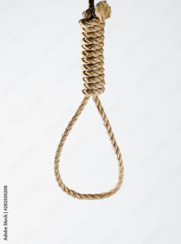 Noose (Knot), Rope Loop For Hanging Isolated On White Background.