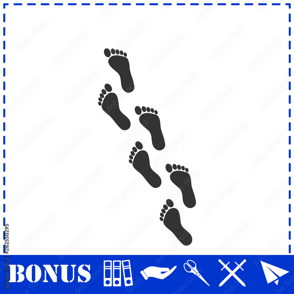 Footprint icon flat Footprint icon flat