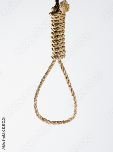 Noose  Knot   Rope Loop For Hanging Isolated On White Background.