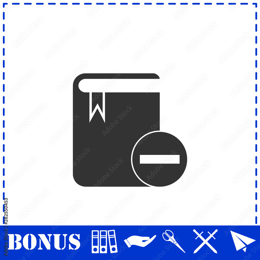 Book minus icon flat Book minus icon flat