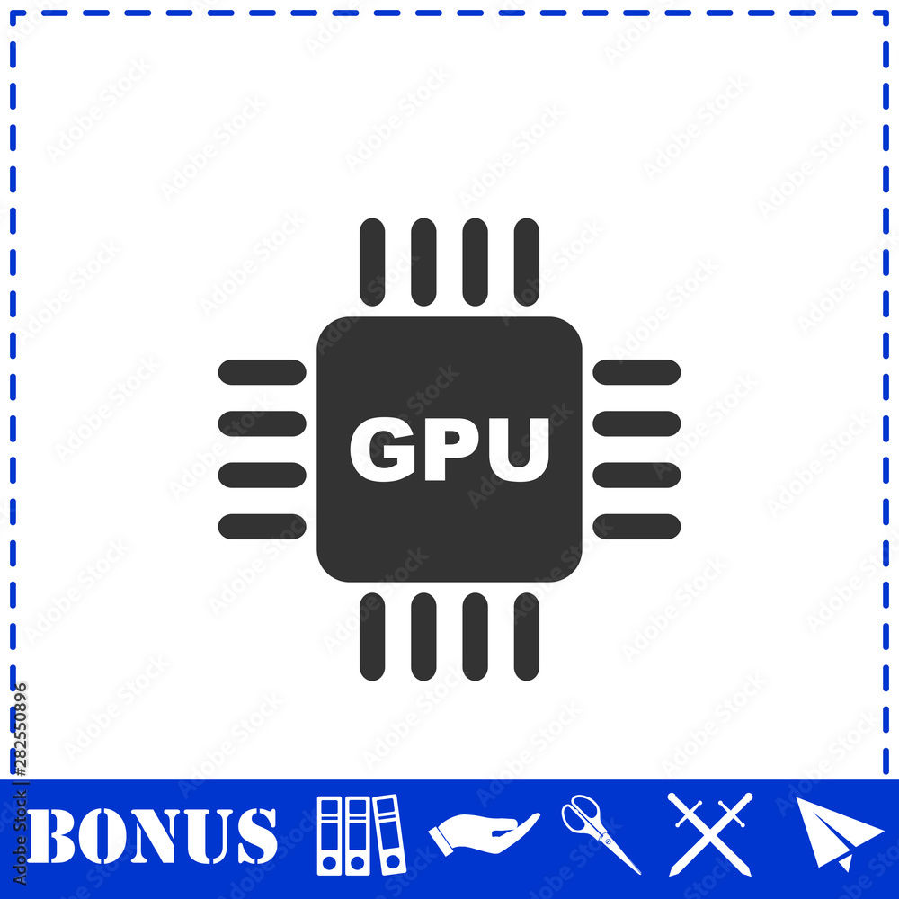 Obraz premium Gpu icon flat