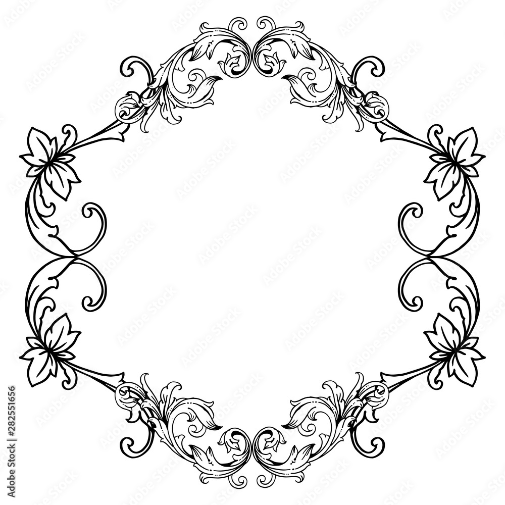 Place for text, style unique and elegant, for black white leaf floral frame. Vector Place for text, style unique and elegant, for black white leaf floral frame. Vector