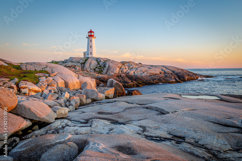 Canvas Print Peggy's Cove Lighthouse at Sunset