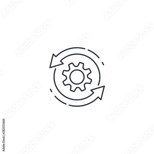 Sync settings. Vector linear icon on a white background.