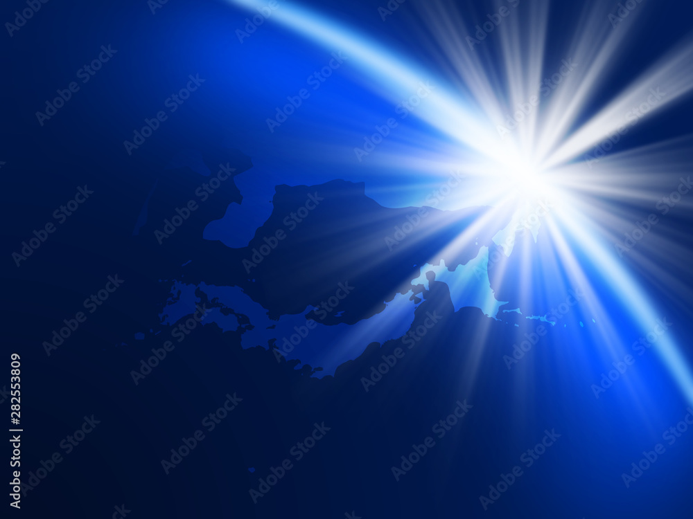 Fototapeta premium 未来 空想空間 発明 誕生 テクノロジー はやぶさ2 ビジネス背景