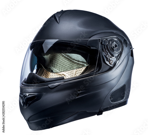motorcycle helmet on an isolated white background