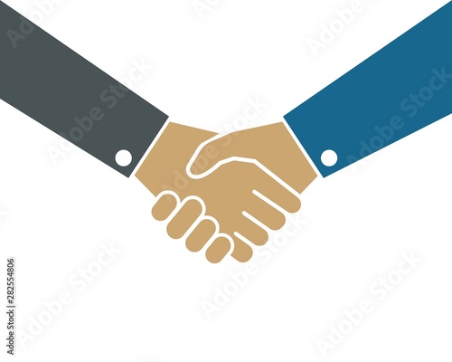 handshaking logo vector icon of business agreement