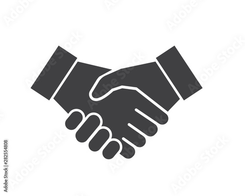 handshaking logo vector icon of business agreement