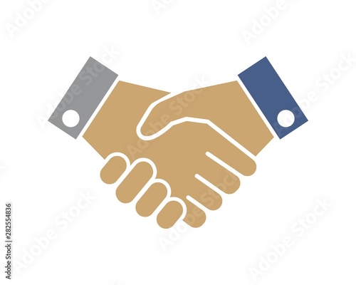 handshaking logo vector icon of business agreement