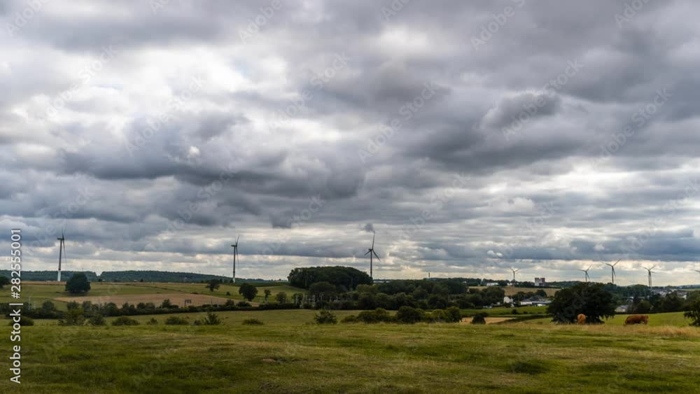 Clouds moving timelapse over the wind tribunes, Belgium Clouds moving timelapse over the wind tribunes, Belgium