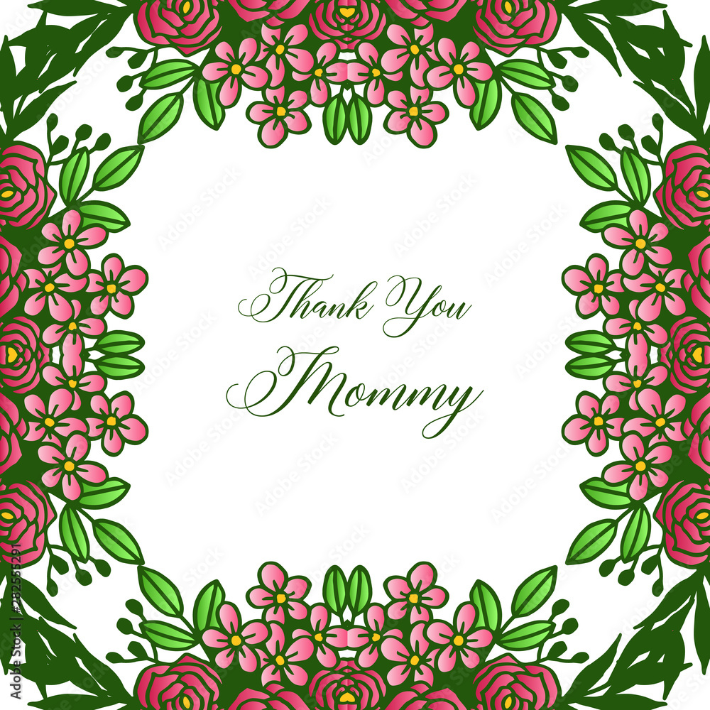 Abstract green leafy floral frame, for design of various card thank you mommy. Vector Abstract green leafy floral frame, for design of various card thank you mommy. Vector