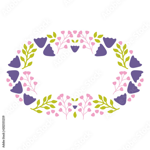 flowers garden plants circular frame