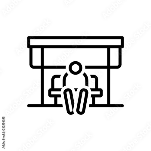 Black line icon for wait 