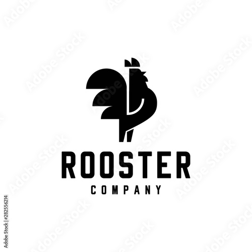 Rooster with Arrows logo vector in isolated white background