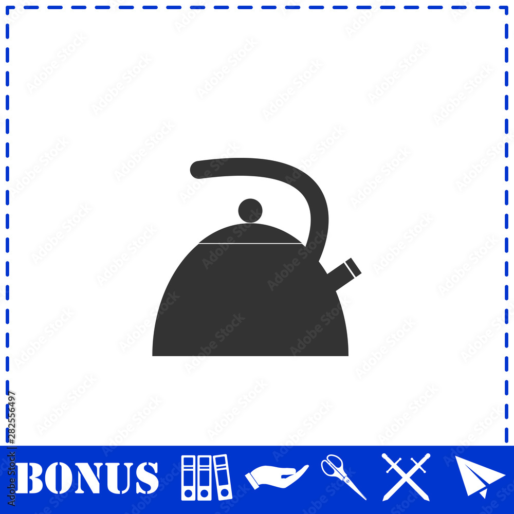 Teapot kettle icon flat Teapot kettle icon flat