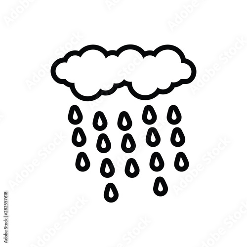Black line icon for rain 