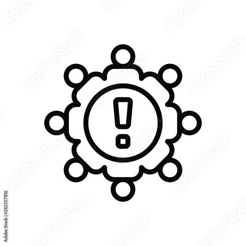 Black line icon for about 