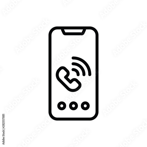 Black line icon for call 