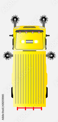 top view of Street Sweeper Car