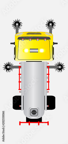 top view of Street Sweeper Car