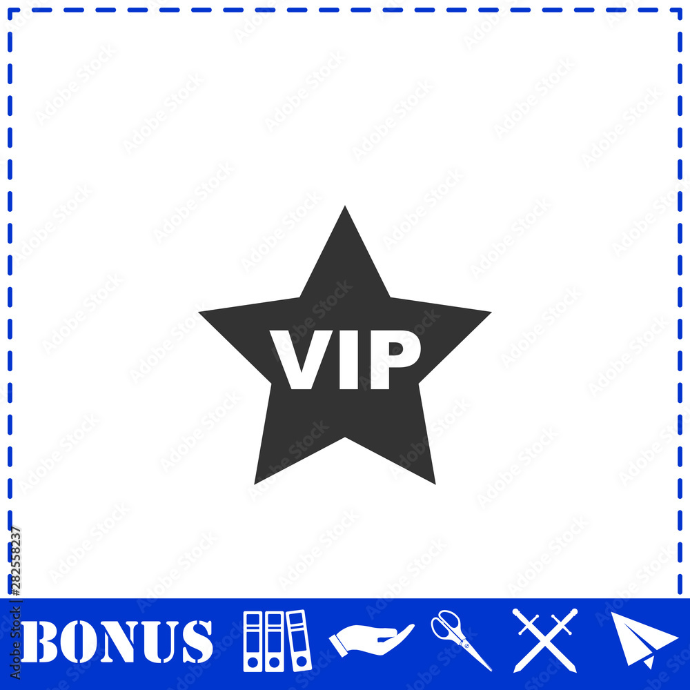 Vip star icon flat Vip star icon flat