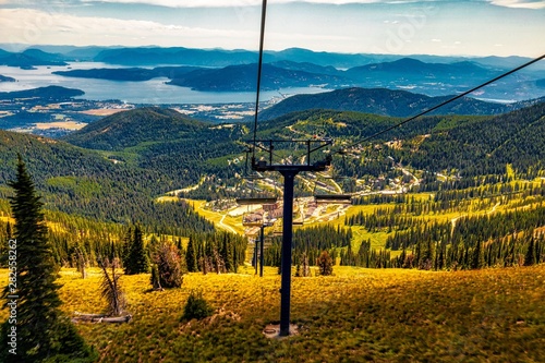 View of Sandpoint and lake Pend Oreille from Schweitzer Mountain  photo